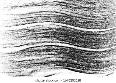 Textura de onda granulada negra aislada sobre fondo blanco. Superposición del polvo. Granulado de ruido oscuro. Imagen generada digitalmente. Elementos de diseño de vectores. Ilustración, Eps 10.