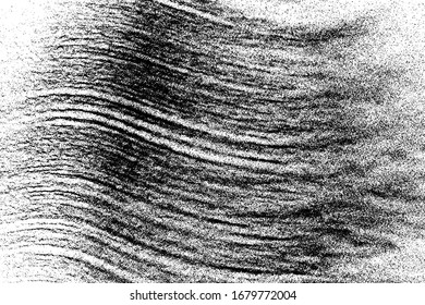 Schwarz-graue Wellenstruktur einzeln auf weißem Hintergrund. Staubüberlagerung. Dunkles Rauschgranulat. Digitales Bild. Design-Elemente der Vektorillustration. Illustration, EPS10.