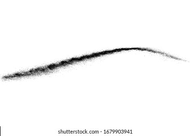 Black grainy wave texture isolated on white background. Dust overlay. Dark noise granules. Digitally generated image. Vector design elements. Illustration, Eps 10.