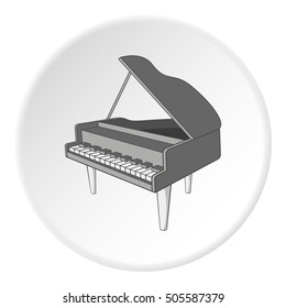 Black grand piano icon. Cartoon illustration of black grand piano vector icon for web