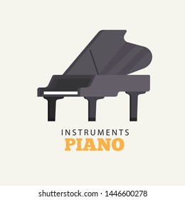 Black grand piano isometric style vector illustration