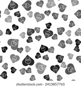 Black Grandmother icon isolated seamless pattern on white background.  Vector