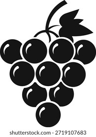 Esta elegante silueta representa un manojo de uvas maduras y suculentas, listas para ser disfrutadas. El diseño simple enfatiza la belleza natural de la fruta.