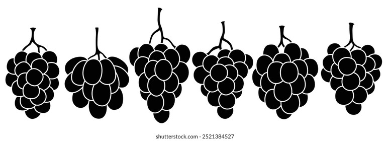 Black Grape icon set vector illustration.