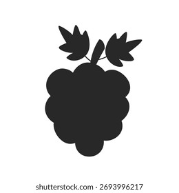Schwarzer Silhouettenvektor aus Trauben - minimalistisches Fruchtsymbol für Logos, Verpackungen und moderne Designprojekte.