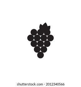 Uvas negras sobre fondo blanco icono de vector plano