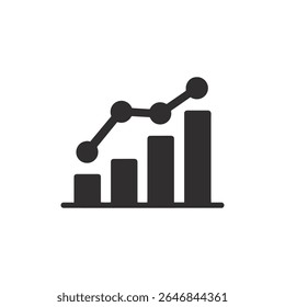 Um gráfico preto com uma seta apontando para cima