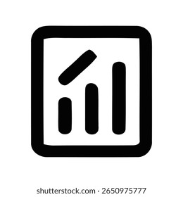 A black graph with a arrow pointing up