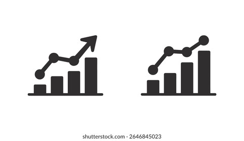 Um gráfico preto com uma seta apontando para cima