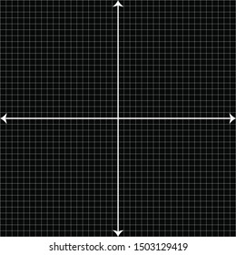 Black graph paper, white lines with x axis, y axis