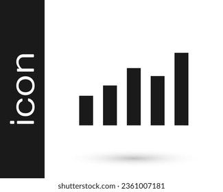 Black Graph, schedule, chart, diagram, infographic, pie graph icon isolated on white background.  Vector