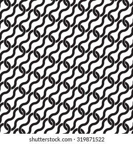 Black Graphic Chain Link Pattern Abstract Vector Background. Modern Stylish Texture.