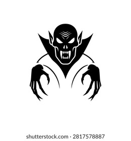 A black graphic illustration of vampire