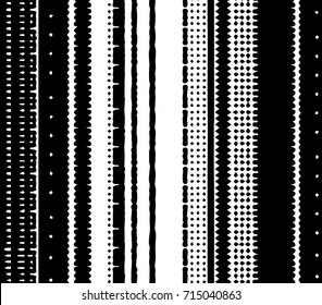 Black graphic seamless texture.Line and dots
