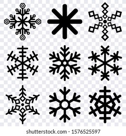 black graphic snowflake shape icon vector template