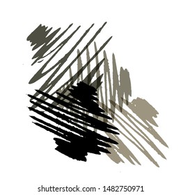 Black graphic spots set in retro style on white background. Vector silhouette symbol.