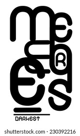 black and with graphical print with mix text