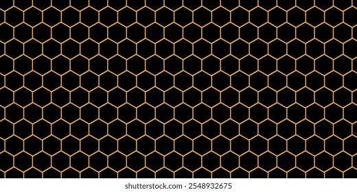 Black graphite background with golden light lines. Geometric texture illustration. Grid pattern. Pure black banner wallpaper. Elegant carbon background. vektor