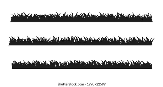 Black grass border silhouette for Halloween ghost graveyard decoration.