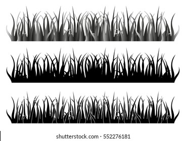 Black grass on a white background. Isolated vector is element for design.