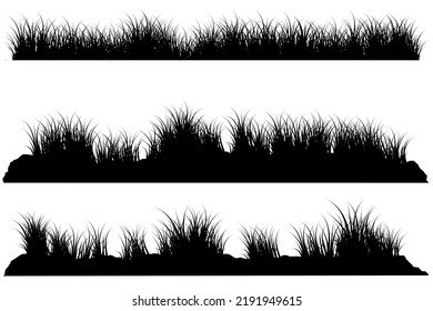 black grass silhouette background. grassy field