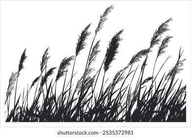 Ilustração de vetor de silhueta de grama preta