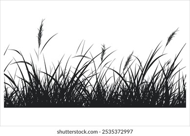 Ilustração de vetor de silhueta de grama preta