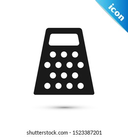 Black Grater icon isolated on white background. Kitchen symbol. Cooking utensil. Cutlery sign.  Vector Illustration