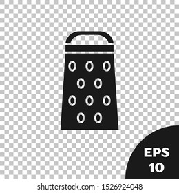 Black Grater icon isolated on transparent background. Kitchen symbol. Cooking utensil. Cutlery sign.  Vector Illustration
