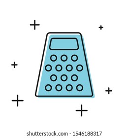 Black Grater icon isolated on white background. Kitchen symbol. Cooking utensil. Cutlery sign.  Vector Illustration
