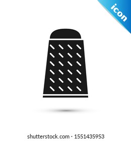 Black Grater icon isolated on white background. Kitchen symbol. Cooking utensil. Cutlery sign.  Vector Illustration