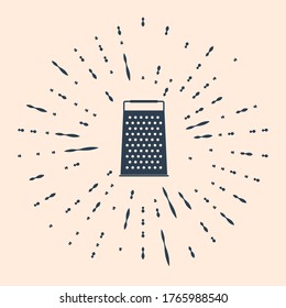 Black Grater icon isolated on beige background. Kitchen symbol. Abstract circle random dots. Vector Illustration