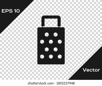 Black Grater icon isolated on transparent background. Kitchen symbol. Cooking utensil. Cutlery sign. Vector.