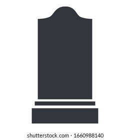 Black Gravestone Icon. Vector Silhouette Of Tombstone