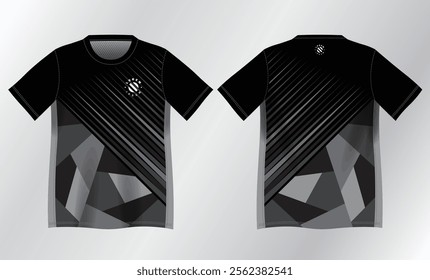 black and gray abstract background pattern for sport jersey design mockup