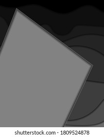 Fondo abstracto negro y gris. Líneas onduladas. Para banner, afiche, cuaderno, bloc de notas o libro. EPS 10.