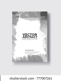 Black gray abstract design. Ink paint on brochure, Monochrome element isolated on white. Grunge banner paints. Simple composition. Liquid ink. Background for banner, card, poster, identity,web design.
