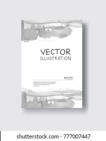 Black gray abstract design. Ink paint on brochure, Monochrome element isolated on white. Grunge banner paints. Simple composition. Liquid ink. Background for banner, card, poster, identity,web design.