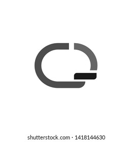Black and gray abstract initial/monogram C, Q or CQ logo design inspiration with minimalist style.- Vector