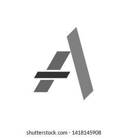 Black and gray abstract initial/monogram A logo design inspiration with minimalist style.- Vector