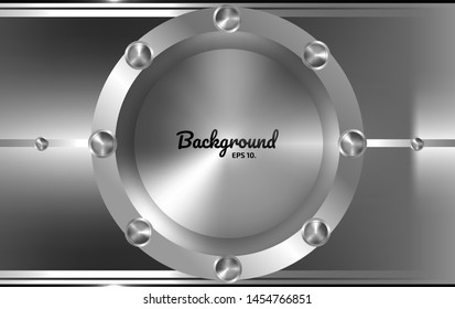 Black and gray abstract vector background images Circular aluminum sheet metal concept Modern geometric design