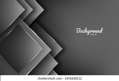 Black and gray abstract vector background images Geometry Modern color gradation Square pattern