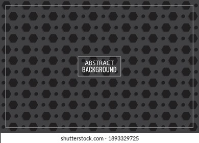 Black and gray background design with a hexagon box and circle in the center. Great vector for banner, flyer, smartphone, laptop, computer, web, applications etc.