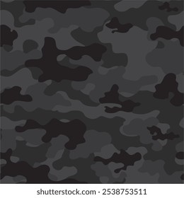 
impressão de camuflagem cinza preto, textura repetida, design noite escura