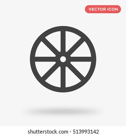 Black or Gray cart wheel vector icon on white background, isolated