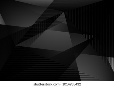 Black and gray color abstract geometric vector background modern design