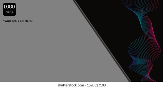 Black and gray color vertical wave background design
