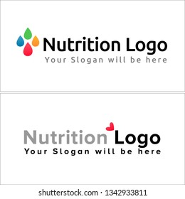 Black Gray Colorful Line Art Droplets Combination Mark Logo Design Concept Suitable For Nutrition Public Health Life Solutions Specialist