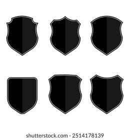 Black and Gray Colour Shields Silhouettes Collection 
