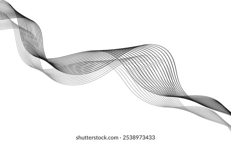 Black and Gray Curved Line Wave Design: A Dynamic Flow of Minimalist Abstract Lines and Fluid Patterns for Modern Art, Digital Prints, and Contemporary Decor